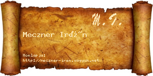 Meczner Irén névjegykártya