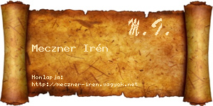 Meczner Irén névjegykártya
